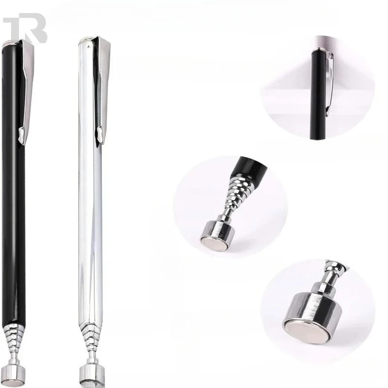 

Silver portable telescopic magnetic pickup pen Adjustable mini magnetic rod Screw pickup tool
