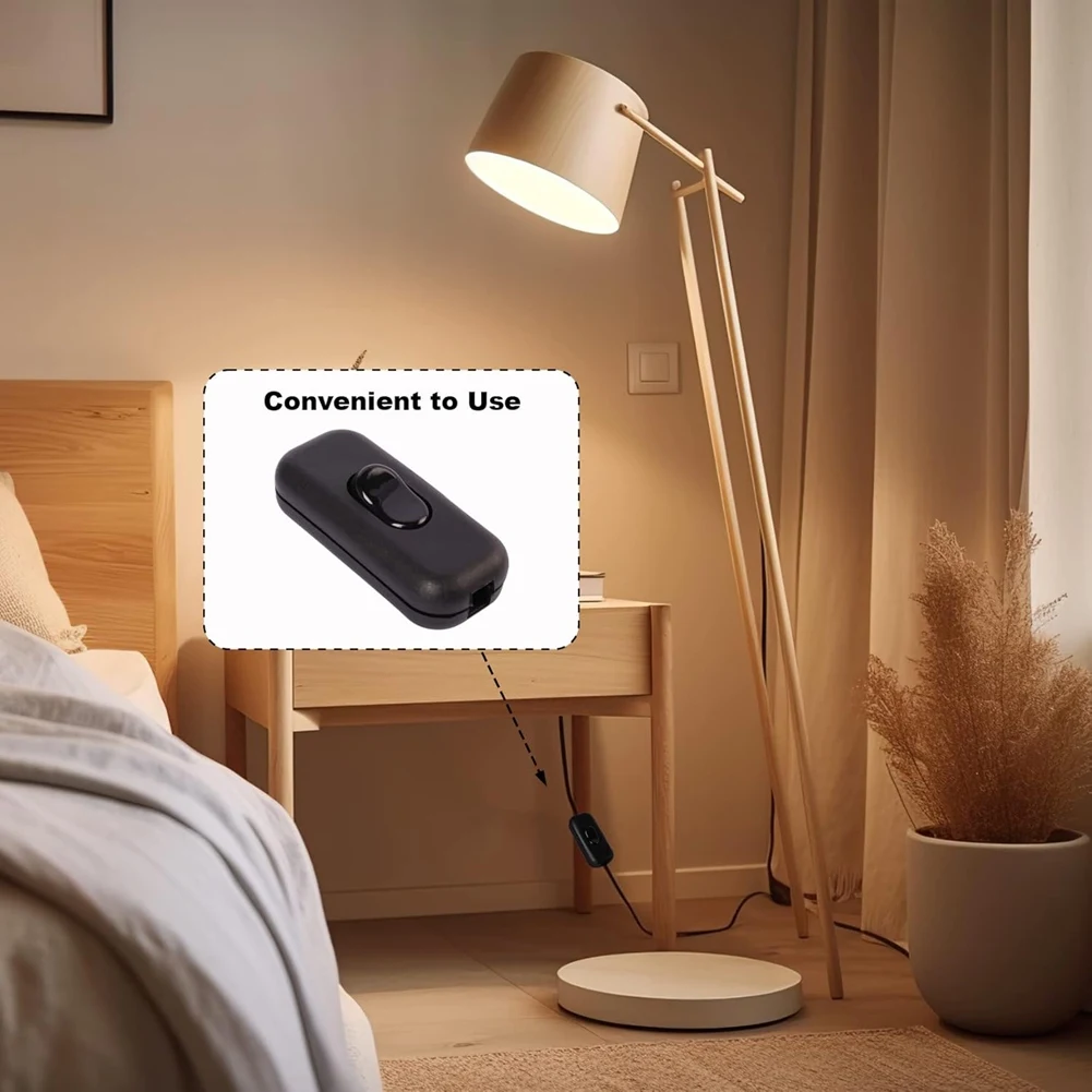 

Выключатель для лампы с проводным шнуром, встраиваемый, 250В 6А, подходит для бытовой техники или настольной лампы для спальни/рабочего стола 5