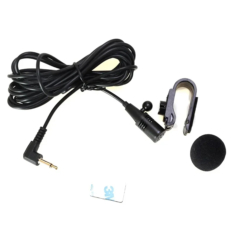 

3M Long Car Audio Microphone Positioning Intercom Navigation Mic HD Stereo Buckle Sticky Car Mic 3.5mm Plug with Noise Reduction