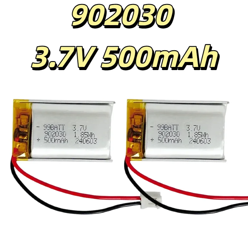 

902030 092030 102030 Lipo Battery 3.7V 500mAh Rechargeable Lithium Polymer Battery for Bluetooth Speaker Mouse Solar Light 10Pcs