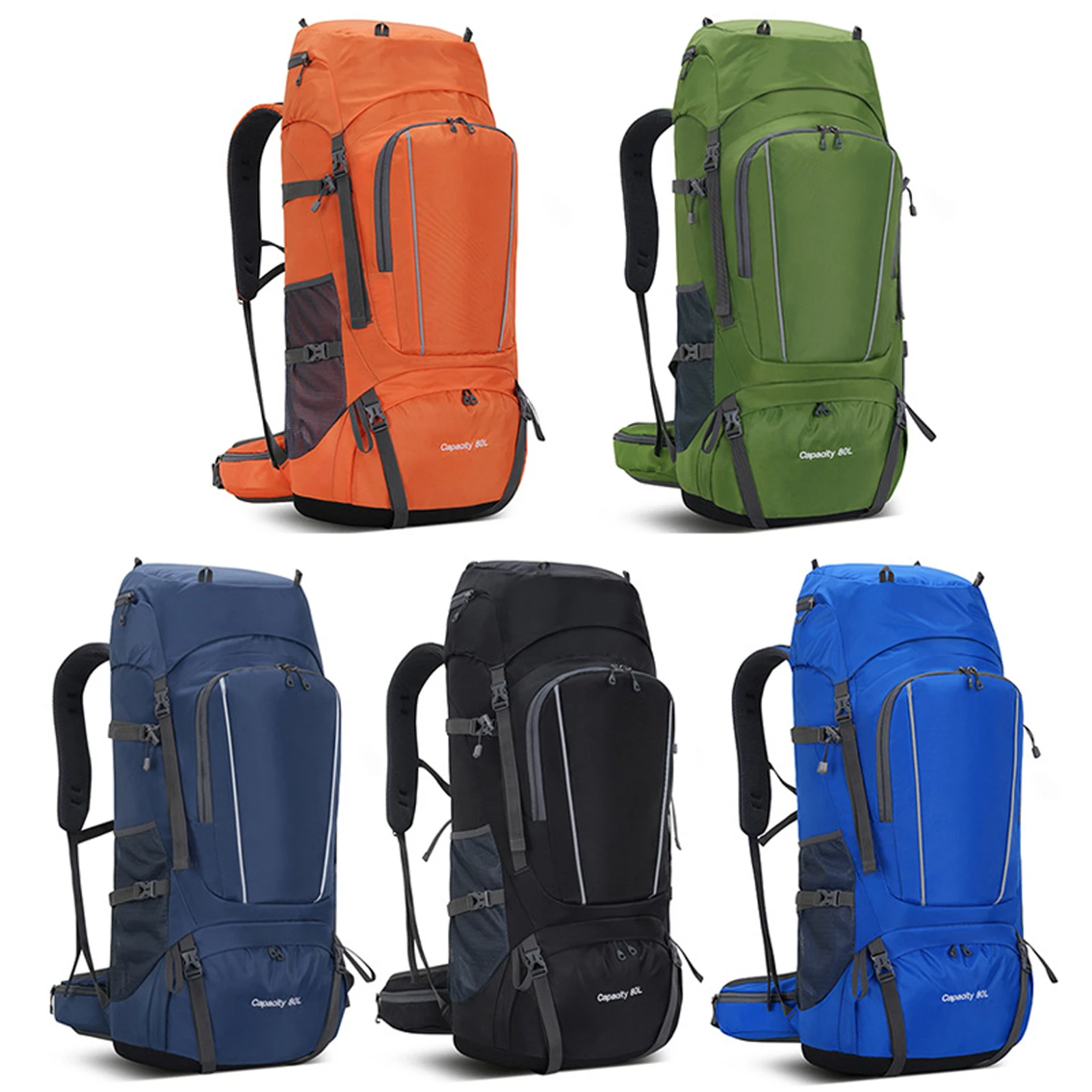 

80L Outdoor Backpack Camping Climbing Bag Oxford Cloth Mountaineering Backpack Large Capacity Hiking Backpack