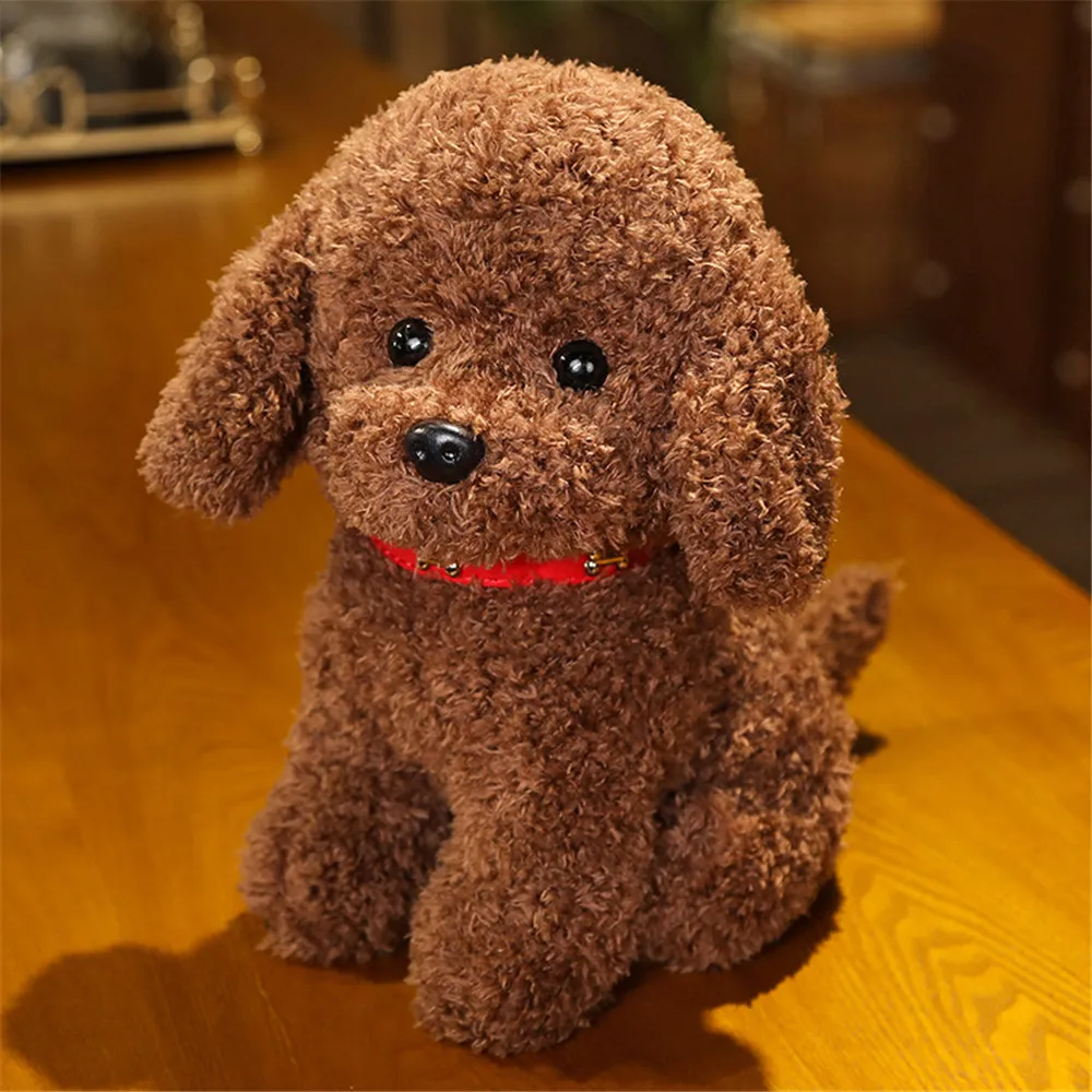 Chien en Peluche Créatif et Réaliste de 22/28cm, Jouets de Simulation Porte-Bonheur, Figurine Faite à la Main, Animaux