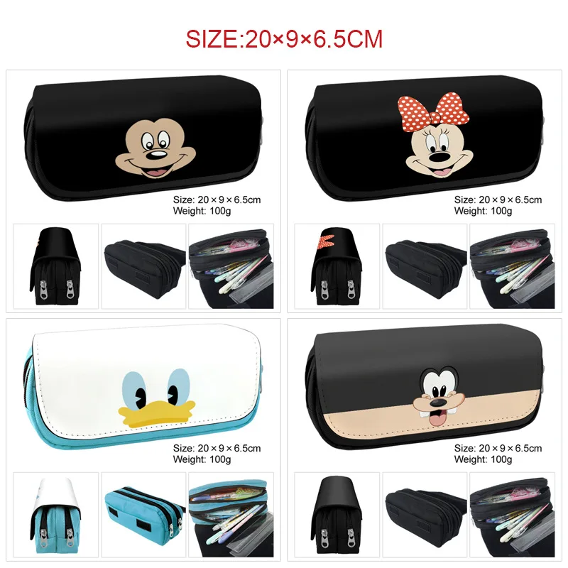 Disney Mickey Mouse Pen Case School Supplies Simple Day High Appearance Level Pencil Cute Student Large Capacity Stationery Case