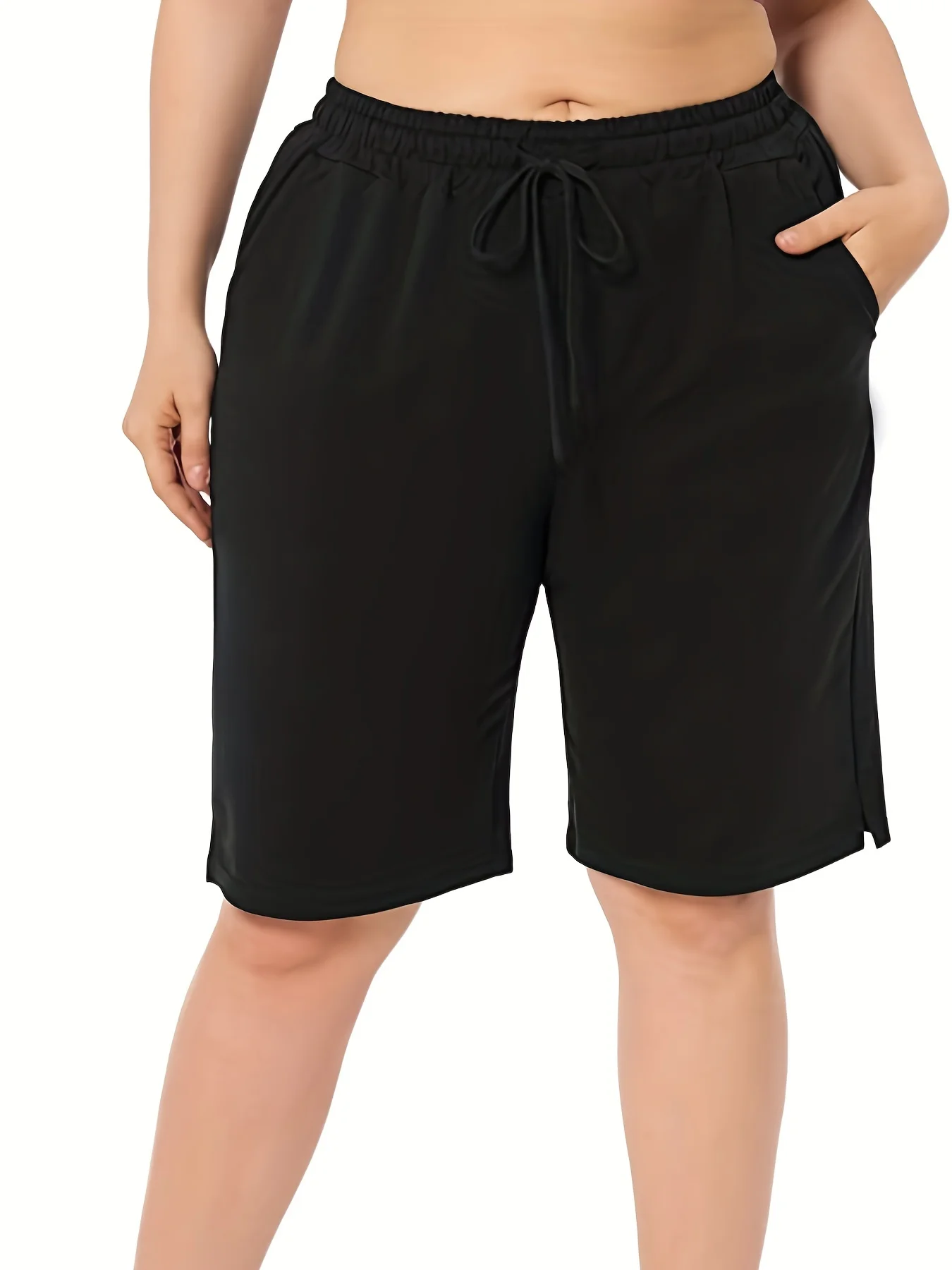 سراويل متوسطة كاجوال للنساء ، مقاس كبير