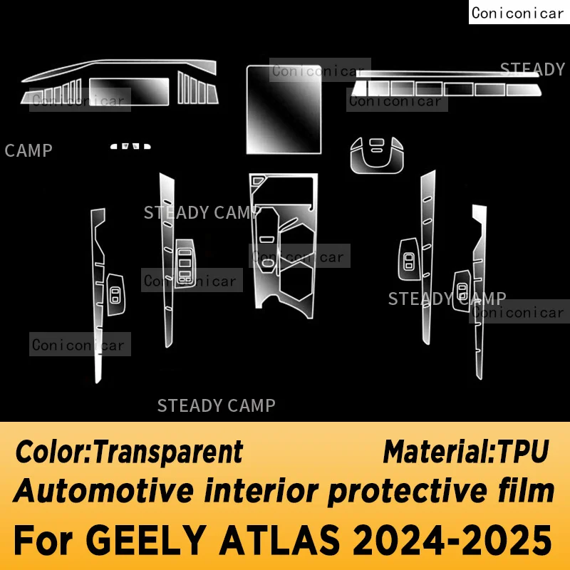 For GEELY Atlas 2024 2025 Panel Dashboard Navigation Automotive Interior Protective Film TPU Anti-Scratch Accessories