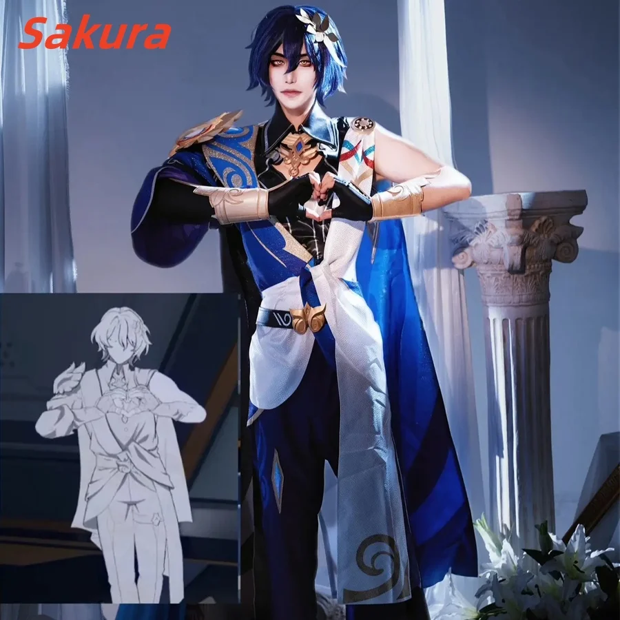 

Dr Ratio Cosplay Costume Honkai Star Rail Carnival Uniform Wig Anime Halloween Costumes Men Game Character Outfits