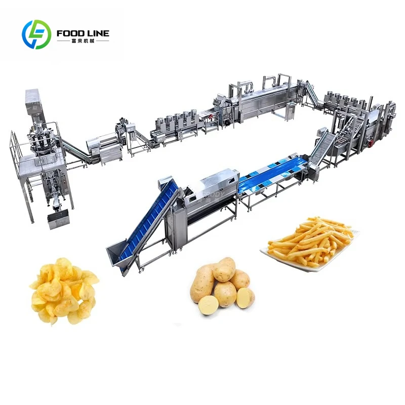 Kartoffeln, gefrorene Pommes Frites-Maschine, Produktionslinie für Pommes Frites, automatische Maschine zur Herstellung von Pommes Frites, Preis