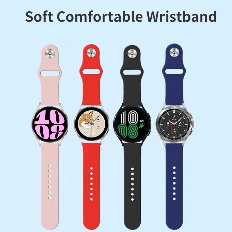 

20mm 22mm Strap For Samsung Galaxy Watch 7/6/5/4/3 Huawei Watch GT5-4 Amazfit GTR4/GTS4 Silicone Bracelet For Watch 4/6 Classic