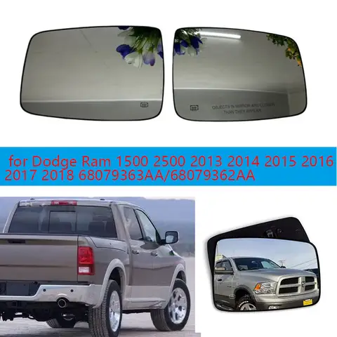 Heated Side Wing Mirror Glass Left Right for Dodge Ram 1500 2500 2013 2014 2015 2016 2017 2018 68079363AA/68079362AA