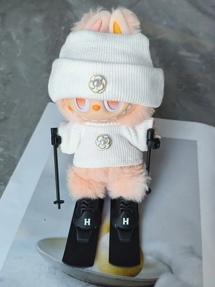 For/Cloth 17cm Labubu Mini Ski Goggles Fashion Ski Clothes Ski Board Set Labubu Clothing Accessories Exquisite Matching view 6