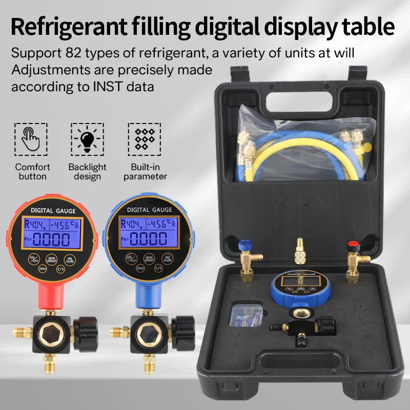 HOWHI ZK-660L/H Digital Display Electronic LCD Air Conditioner Refrigerant Pressure Gauge Set