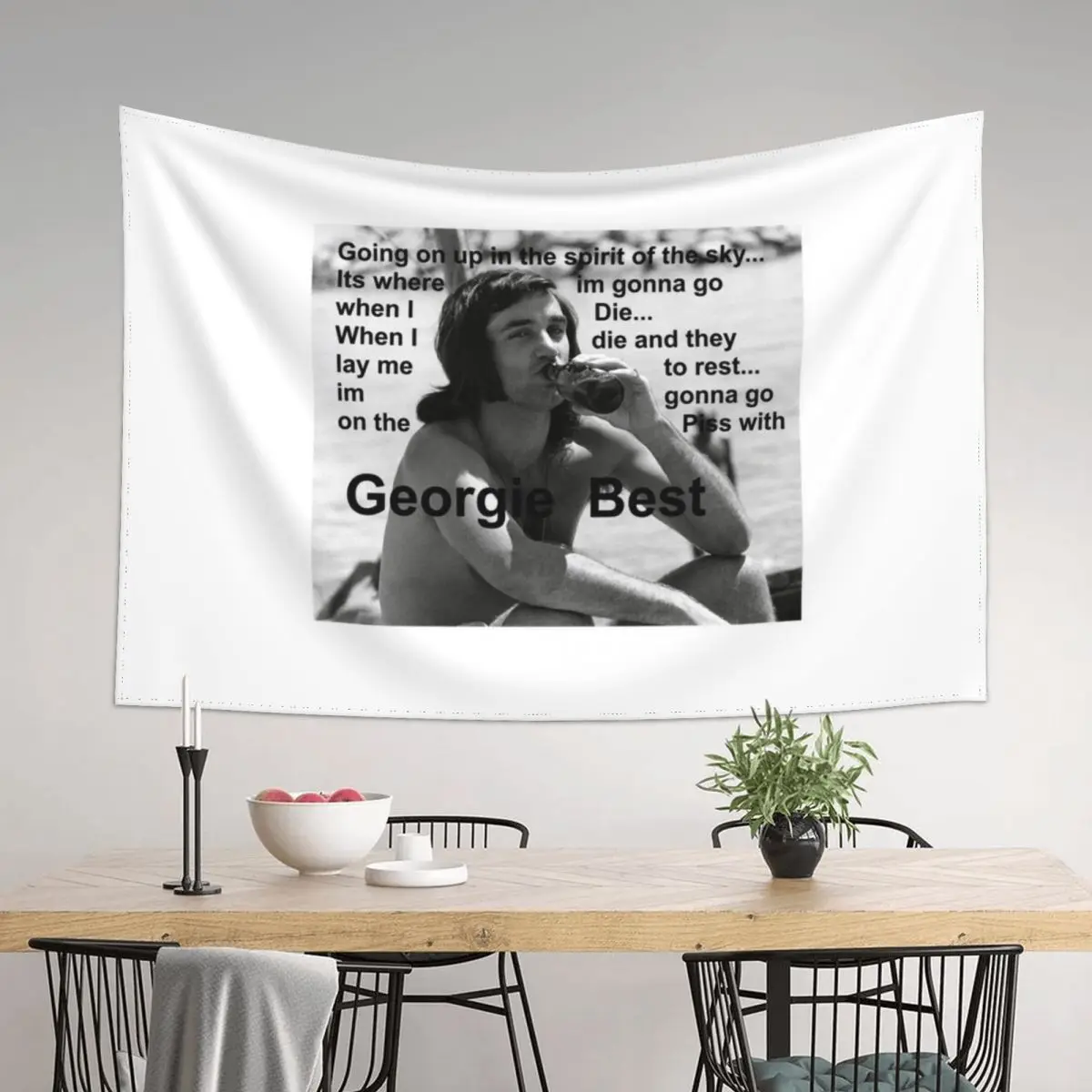 

George Best- Spirit in the Sky Tapestry Decorations For Room Funny Aesthetic Home Decor Tapestry