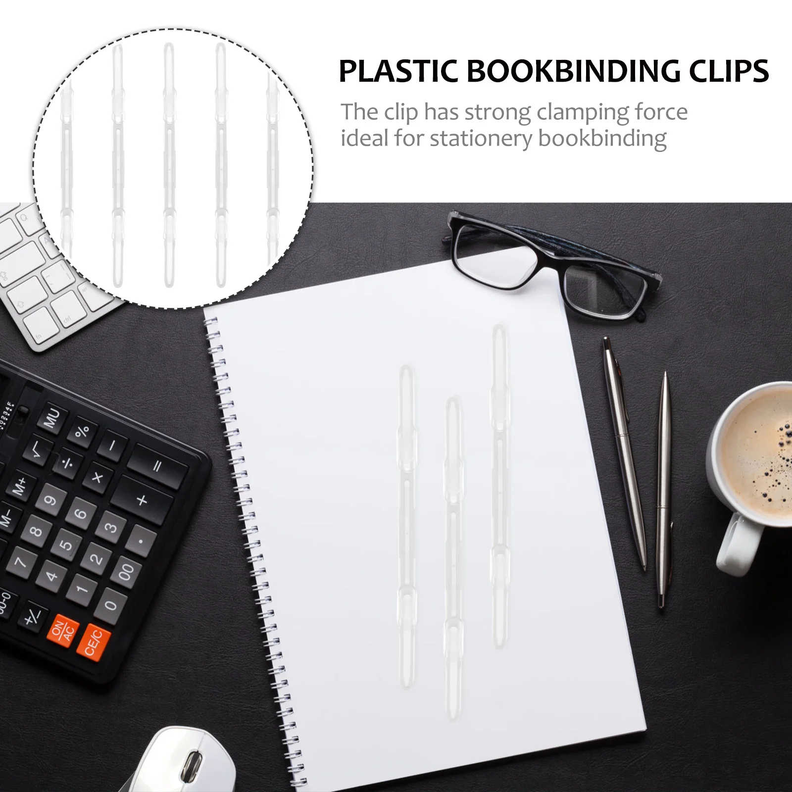 20Pcs Ergonomic Design Plastic Bookbinding Clips Easy to Install and Take Off for School Office Plastic Clips Paper Clip