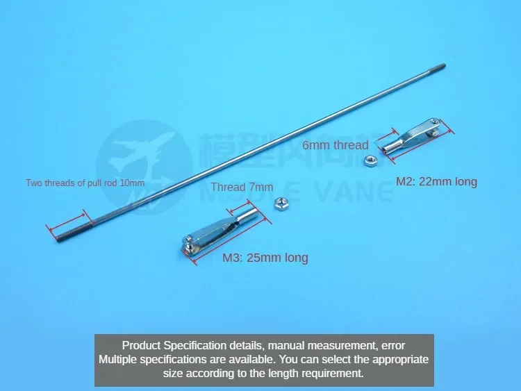 M2 M3 Dual End Thread Link Rod+Iron Bilateral Clevis Chuck Assembly For DIY RC Air Plane Car Boat M2 M3 Steering Push-Pull Rod
