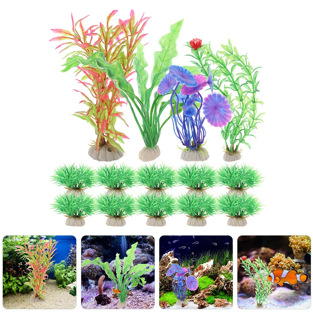 

28Pcs Aquarium Plant Decoration Set Realistic Simulation Fish Tank Plants for Aquarium Landscape Prop Fake Water Plants Decor