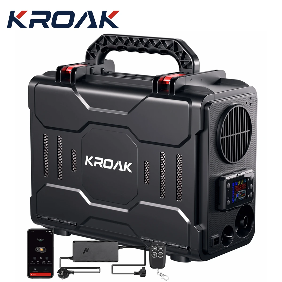 KROAK TB1 12V 8KW All in One Diesel Car Parking Heater with Remote Control and LCD Monitor for Trucks Boats Bus RV and Trailer