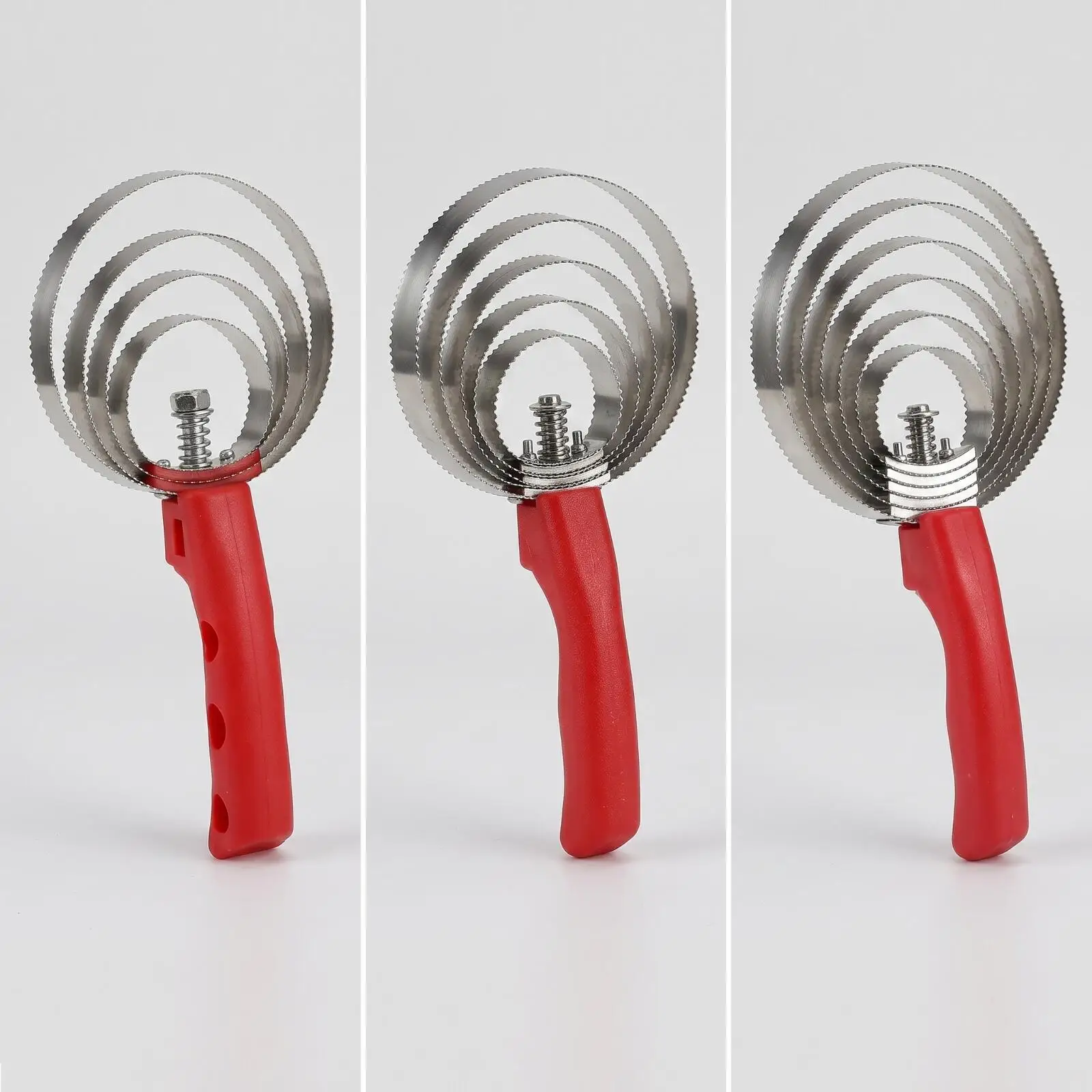 農場での使用に適した、両面にギザギザの歯が付いたヘッドとチェリーグリップハンドルを備えた、ステンレス製の馬用グルーミングコーム。