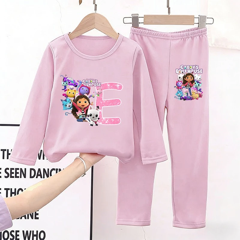 

Детский пижамный комплект Gabby Dollhouses, одежда для сна с героями мультфильмов для девочек, одежда с длинными рукавами, детский пижамный комплект, детская рубашка, топы, одежда, подарок