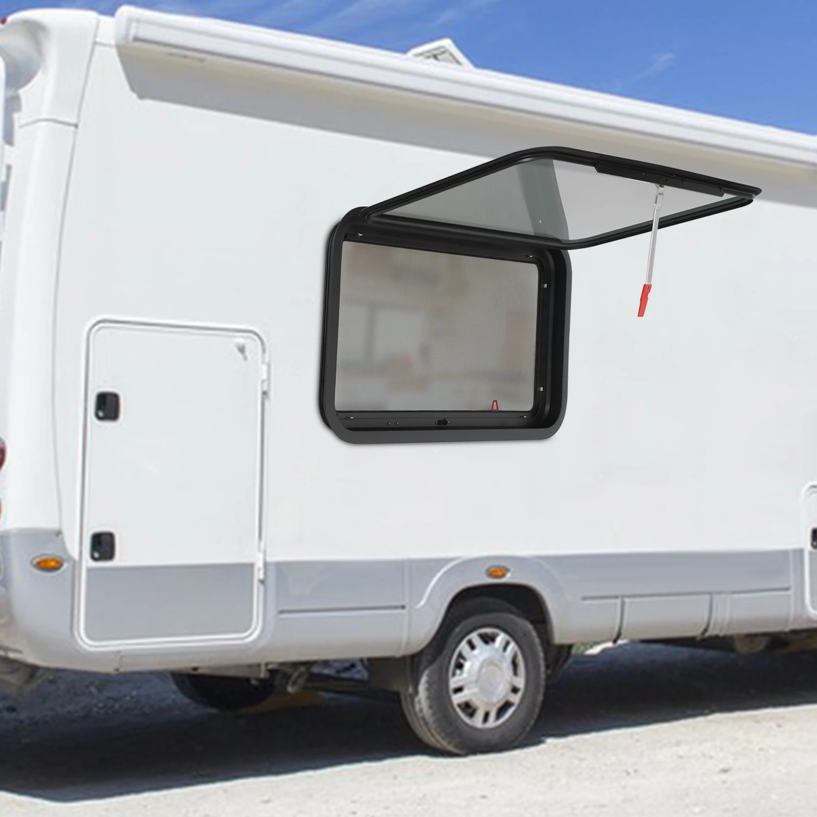 نافذة خروج الطوارئ RV تصميم فتحة علوية من سبائك الألومنيوم مع أداء إغلاق ممتاز #5