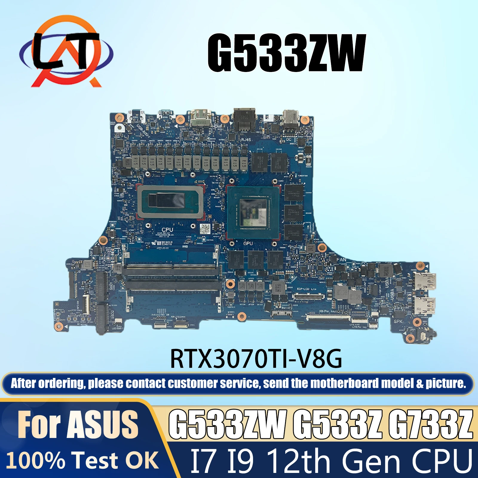 

G533R For ASUS G533ZW G733ZS G733ZX G733ZM G733ZW G533ZS G533ZX G533ZM G533Z G733Z Laptop Mainboard I7 I9 CPU RTX3070TI-V8G