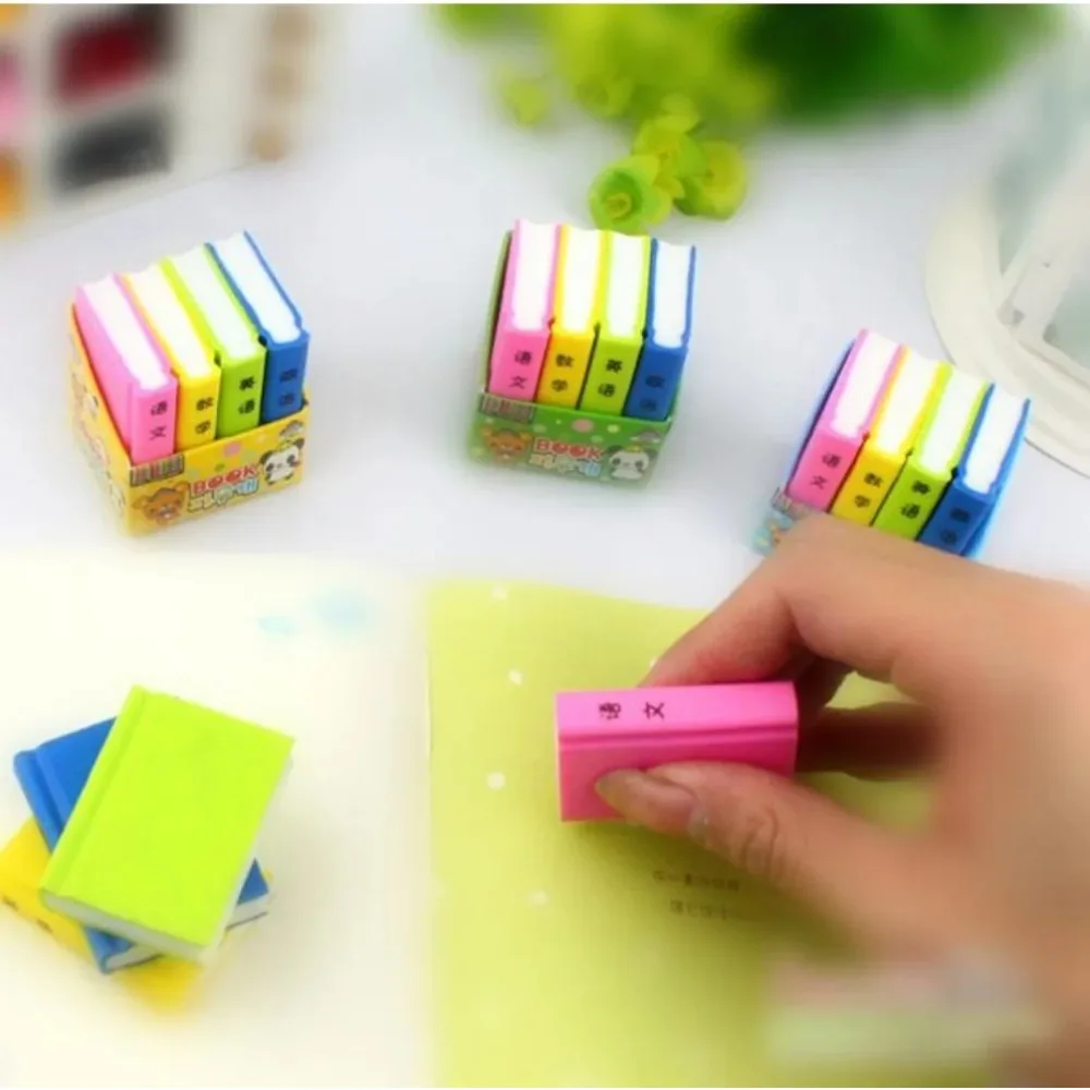 4pcs/set Korean Creative Stationery Cartoon Color Textbook Eraser Cute Primary School Students Festival Prize Gift Kawaii Eraser