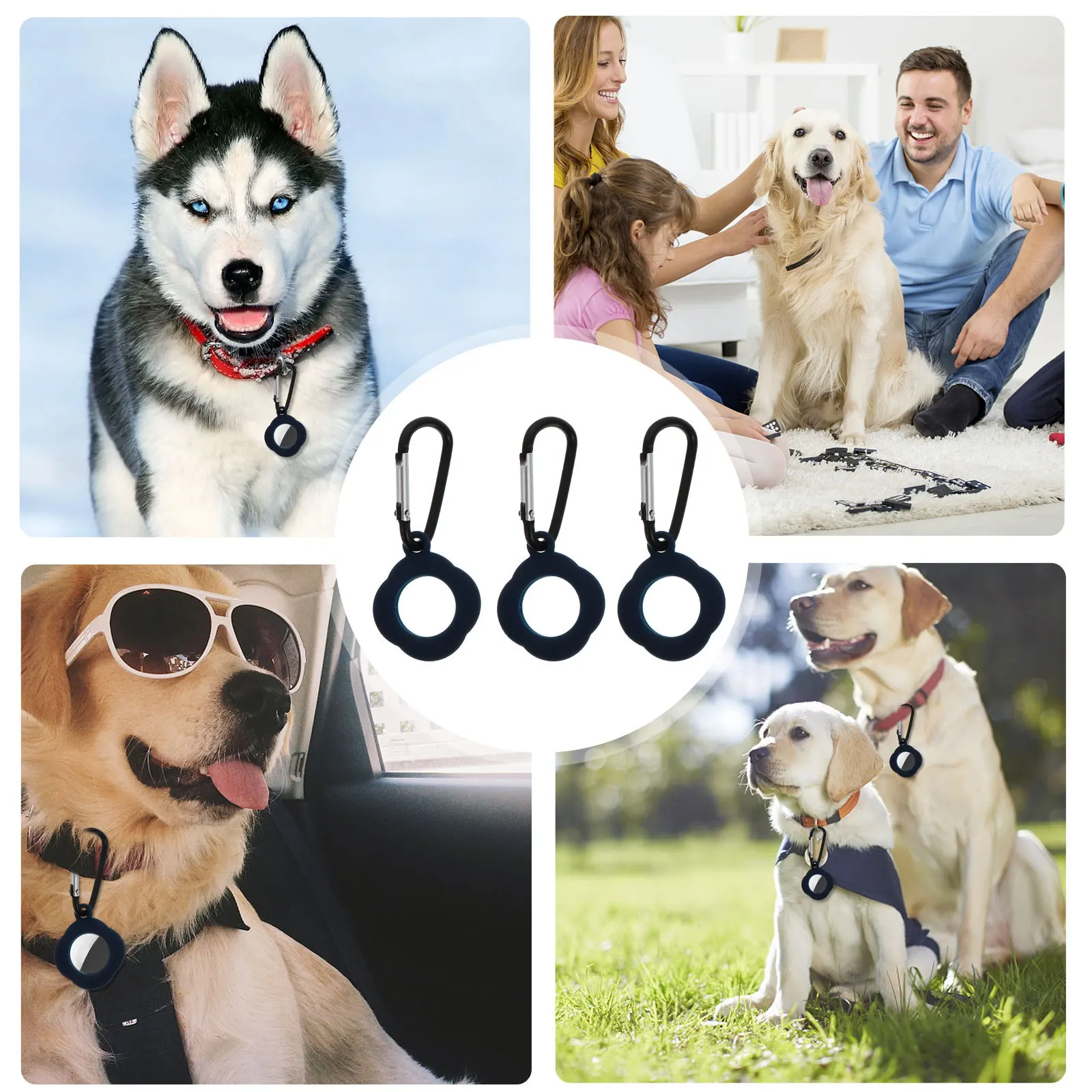 

3pcs Silicone Protector Cover For Durable Tracer Sleeve Portable Case With Buckle Anti-Scratch Protective Cover