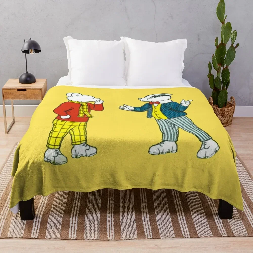 

Rupert bear and bill badger Throw Blanket manga Camping For Sofa Thin Sofa Quilt Blankets