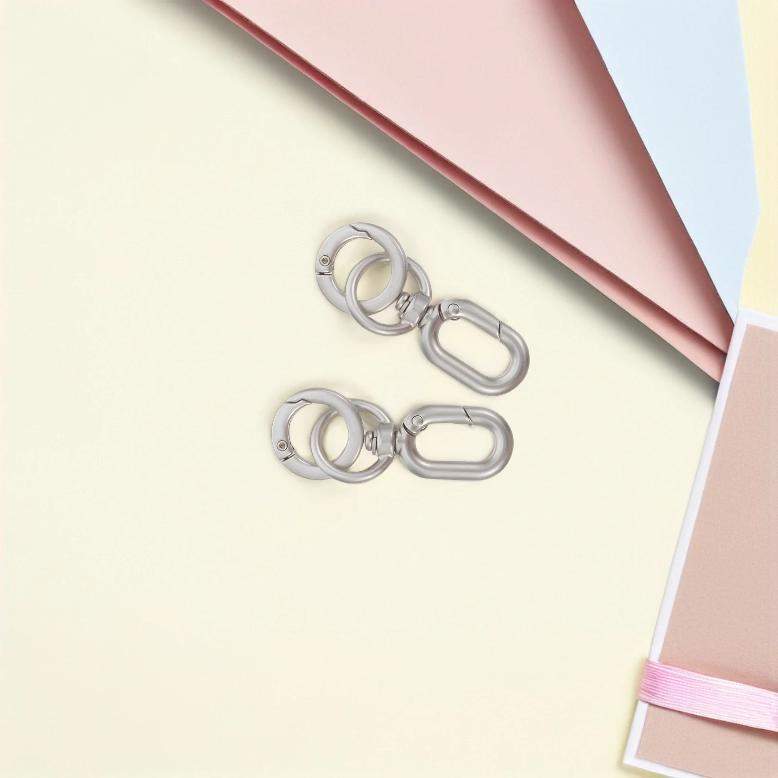 

5 комплектов вращающихся пружинных зажимов с пряжкой, поворотные карабины с двойным отверстием, сверхмощный металлический брелок, карабин, зажимы для ключей, ремешки