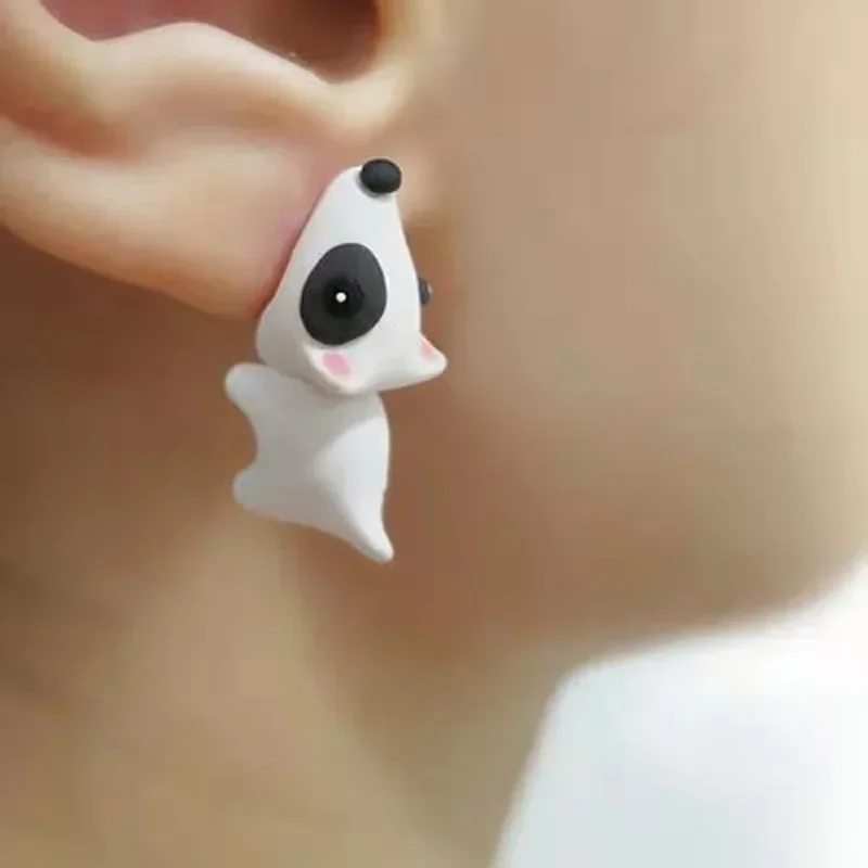 2 Stuks/1 Paar Dier Cartoon Oorknopje Voor Vrouwen Schattige Dinosaurus Kleine Hond Walvis Klei Oor Sieraden Grappige Geschenken Mode