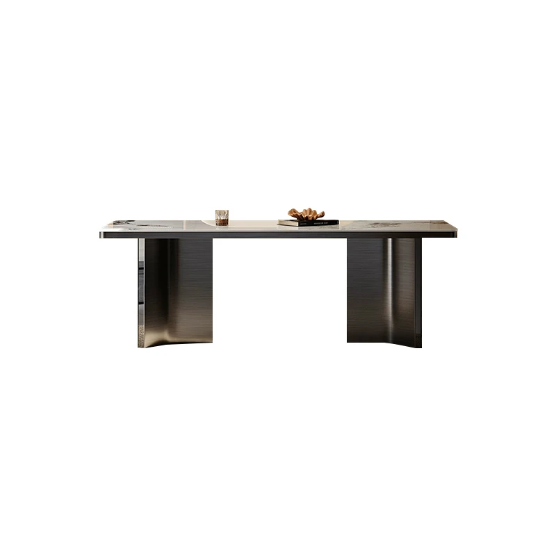 

Advanced rock slab small apartment does not take up space rectangular dining table and chair combination