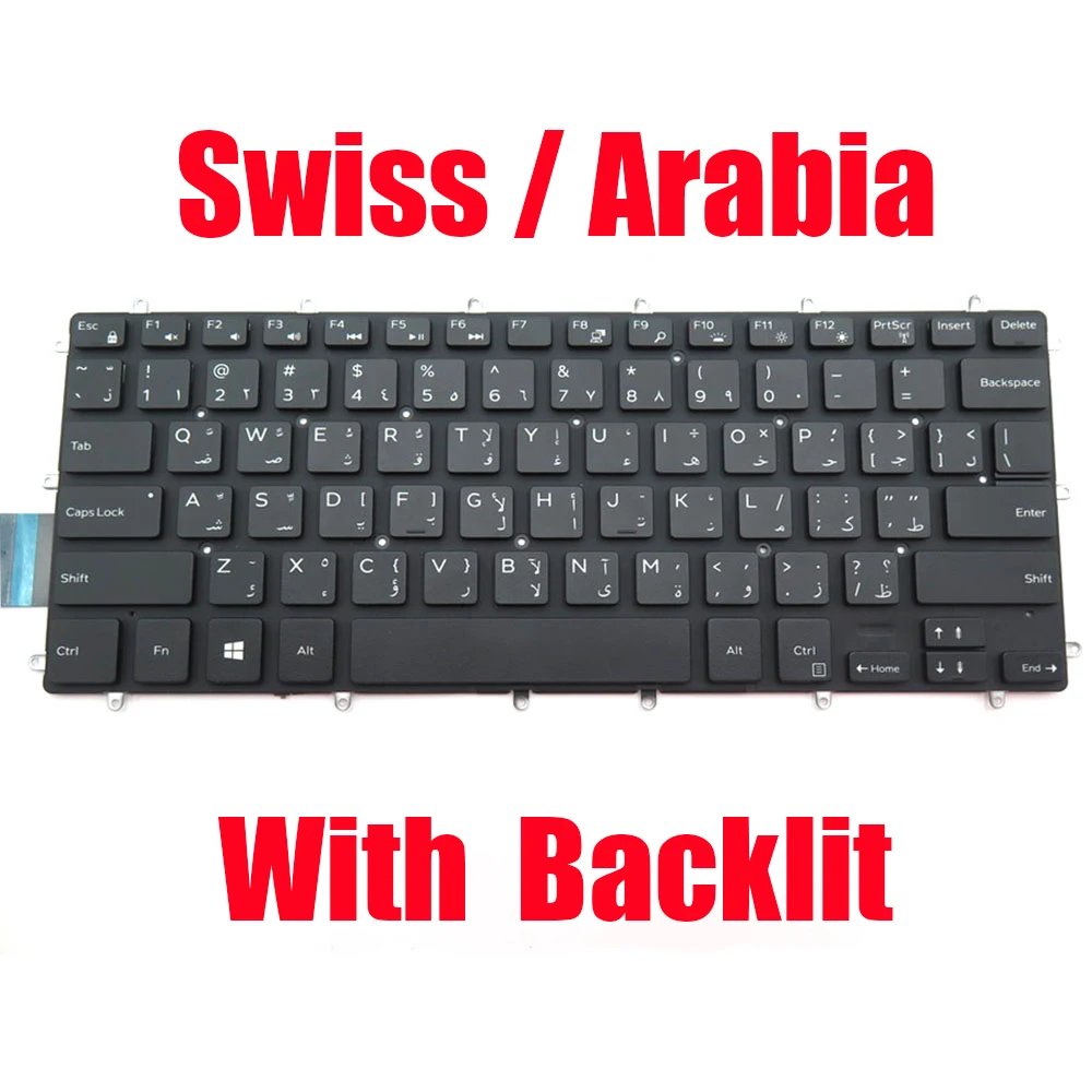 

SW AR Keyboard For DELL For Inspiron 3480 3481 3482 3490 3493 5370 7370 7380 7460 7466 7467 7472 7560 7570 7572 Swiss Arabia New