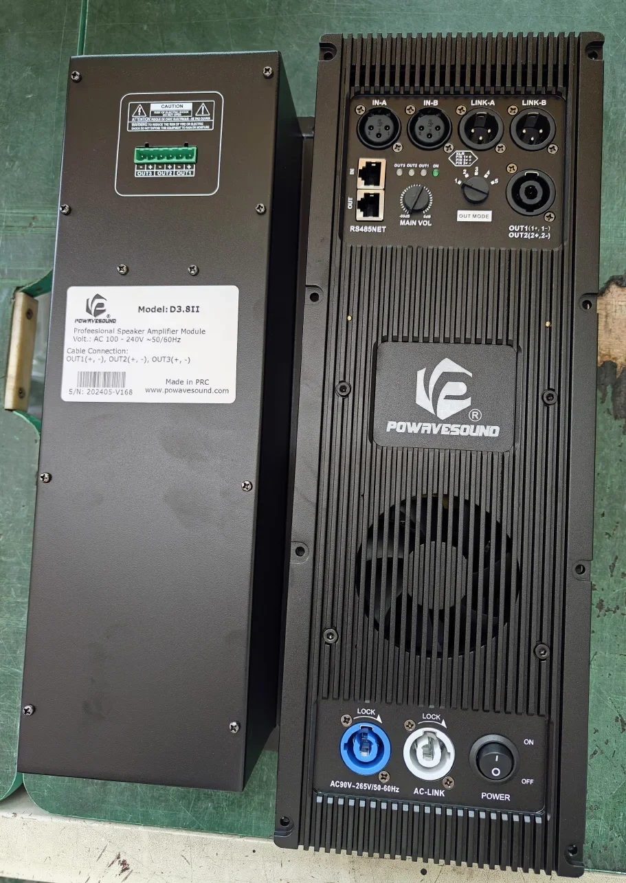 D3.8II Active Line Array Speaker Amplifier Module 800W 3CH Plate Amplifier Bi-AMP Design Built in DSP 2 in 3 Out Audio Processor