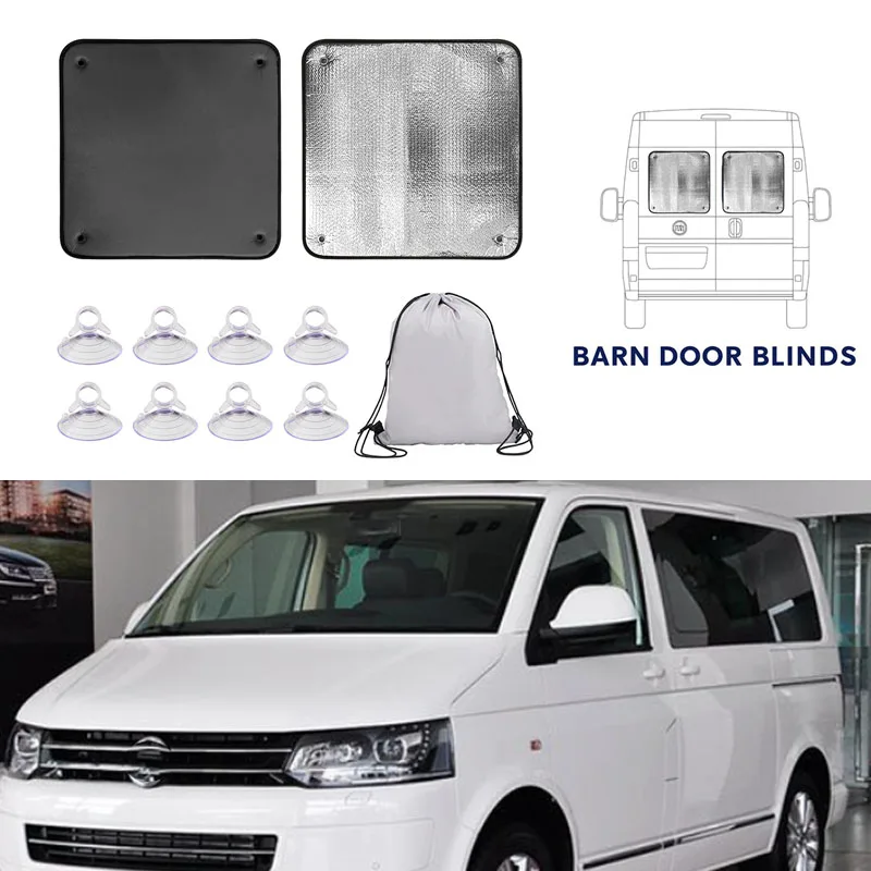 2pcs Sunshades Thick Thermal Window Blinds For Peugeot Boxer Citroen Relay Thermal Insulation Curtains For Fiat Ducato Barn Door