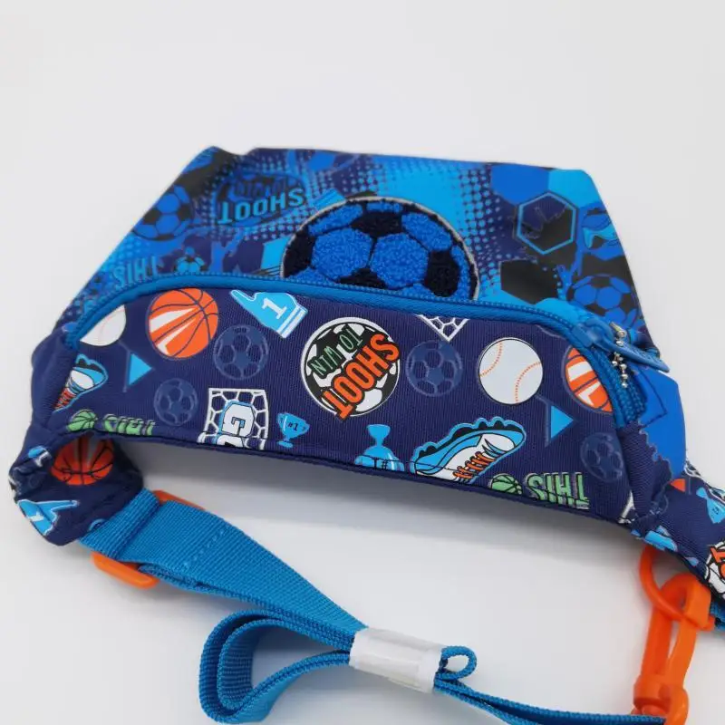 Desenhos animados de futebol fanny pack, bolsa pendurada, casual, fofo, ombro, inclinação, unicórnio, escola primária