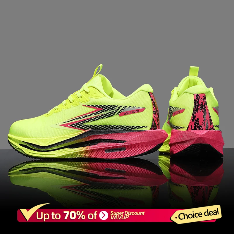 Men Sports Speciality Running Shoes Carbon Board Marathon Breathable Lightweight Women's Comfortable Athletic Nonskid Sneakers
