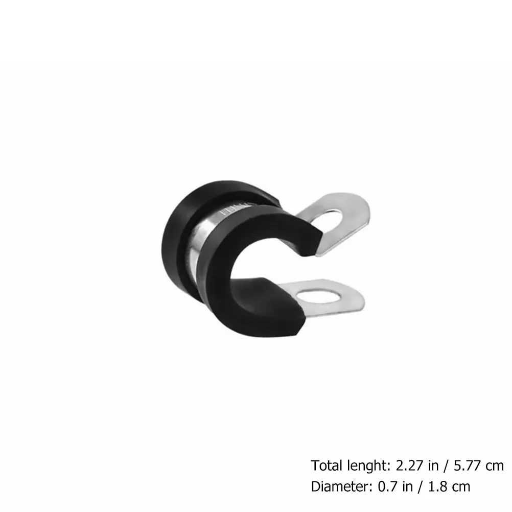 

10 Pcs Stainless Steel Rubber Hose Cable Clamps Pipe Crimping Electric Wire Harness Management Flexible Fixing Solution