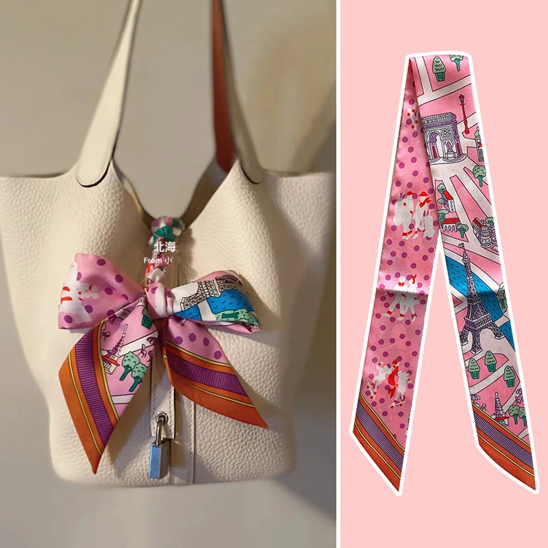 Boutique Various Small Silk Scarves, Silk Tied Bags, Scarves, Handles, Scarves, 2022 New Long And Narrow Silk Products, Made By