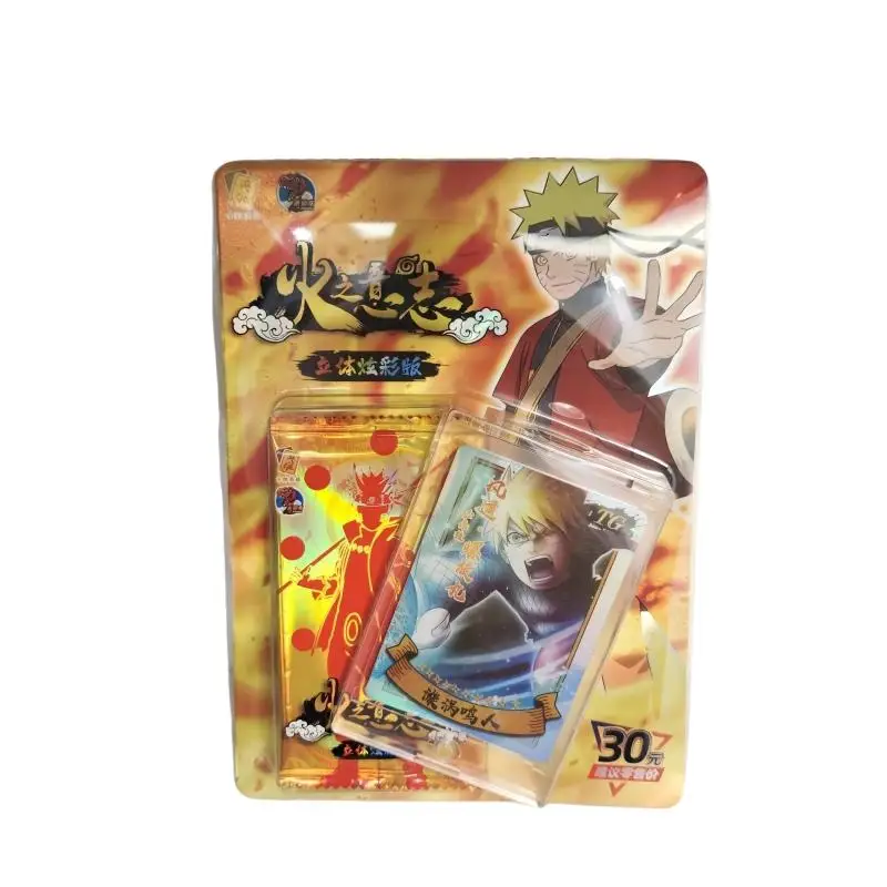 Naruto Uchiha Sasuke Senju Hashirama Anime Character Bronzing Game Collection Flash Card Cartoon Board Game Toy Christmas Gift