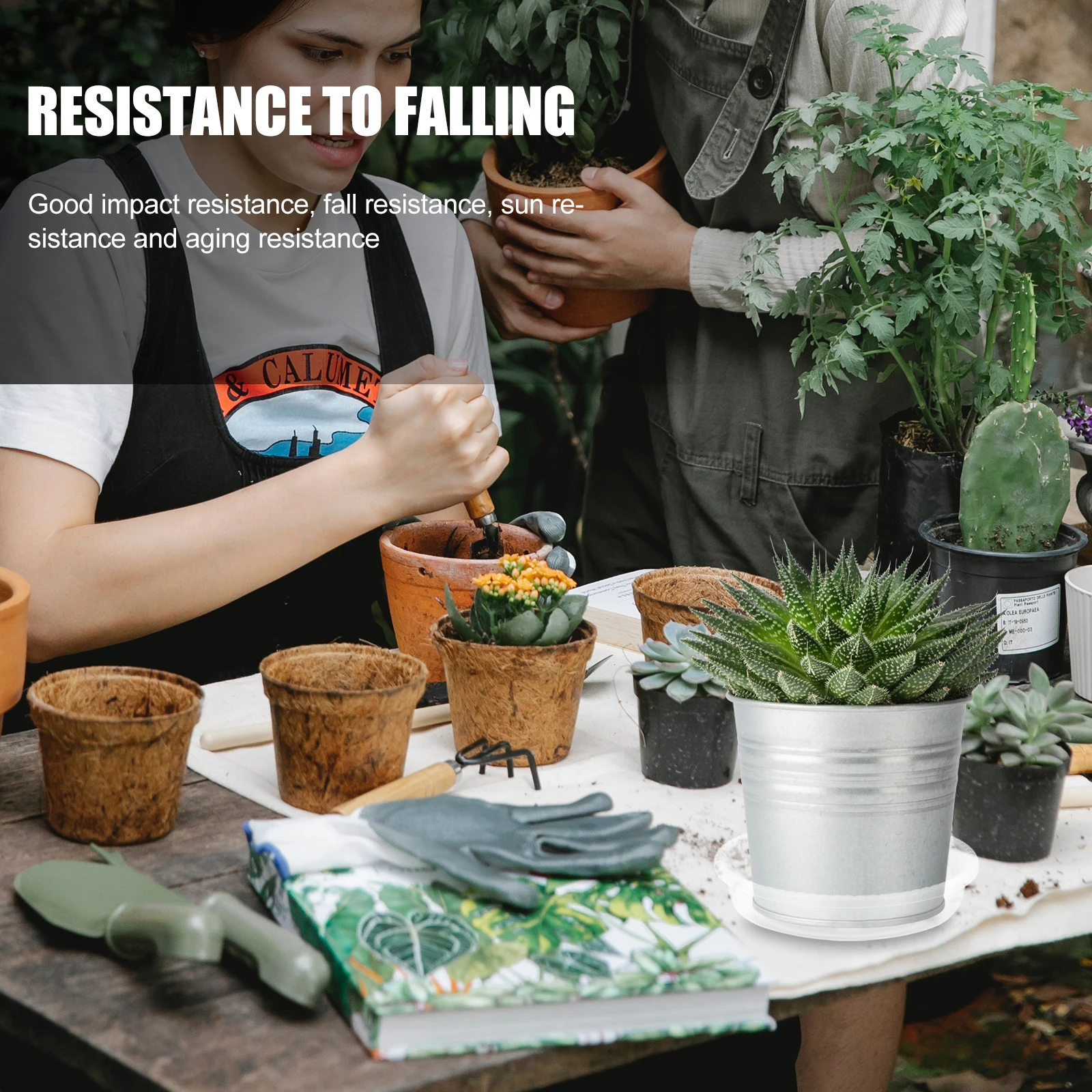 

30pcs Plastic Flowerpot Round Water Holding Trays Garden Balcony Use Anti-Sun Spill Proof Durable Non-Slip Bottom Trays For