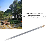 PAC 12 Shortwave Antenna 7MHz‑50MHz Full Frequency Band 10 Sections Telescopic Antenna Maximum 2.5m Stainless Steel Antenna