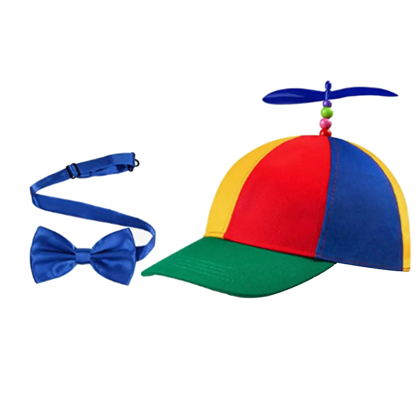 Propeller Ball Hat Party Hat Breathable Multicolor Rainbow Top Hat Helicopter Caps for Casual Camping Sports Travel Children