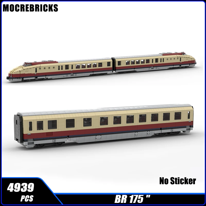 

MOC Diesel Multiple Units BR 175 Traction Passenger Locomotive Railway Carriage Train Assembly Blocks Model Kid's DIY Bricks Toy