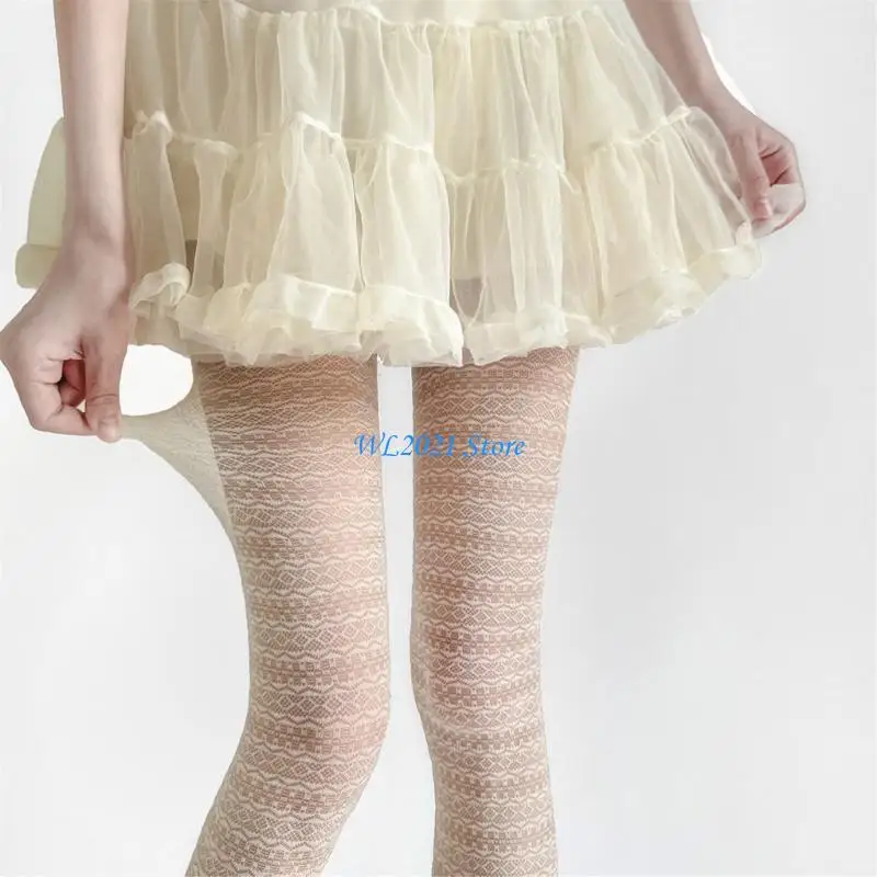 

G5GC Women Patterned Tights Stocking Jacquard Pattern Leggings Net Pantyhose