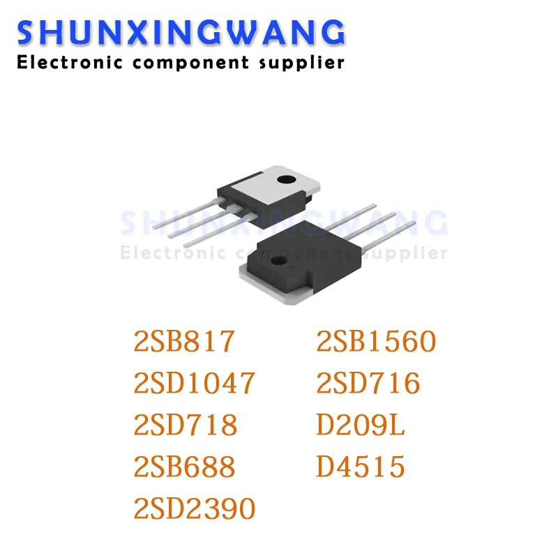 5PCS 2SD1047 D1047 TO-3P 2SB817 B817 2SD718 D718 2SB688 B688 D2390 2SB1560 B1560 2SD209L D209L D209 2SD716 2SD4515 D4515 3DD4515