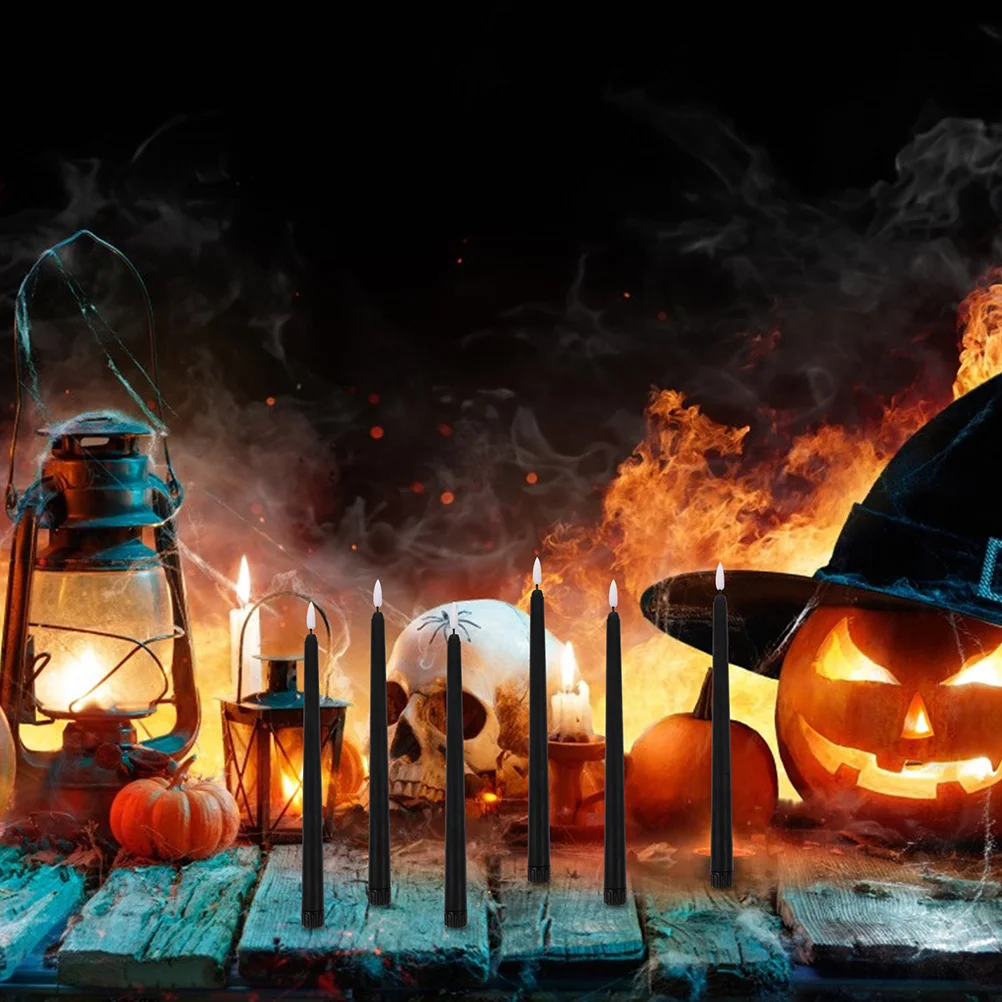 

2 Pcs LED Electronic C les Premium Plastic Durable Warm Light Halloween Decor Flameless Lamp Party Centerpieces Indoor Outdoor