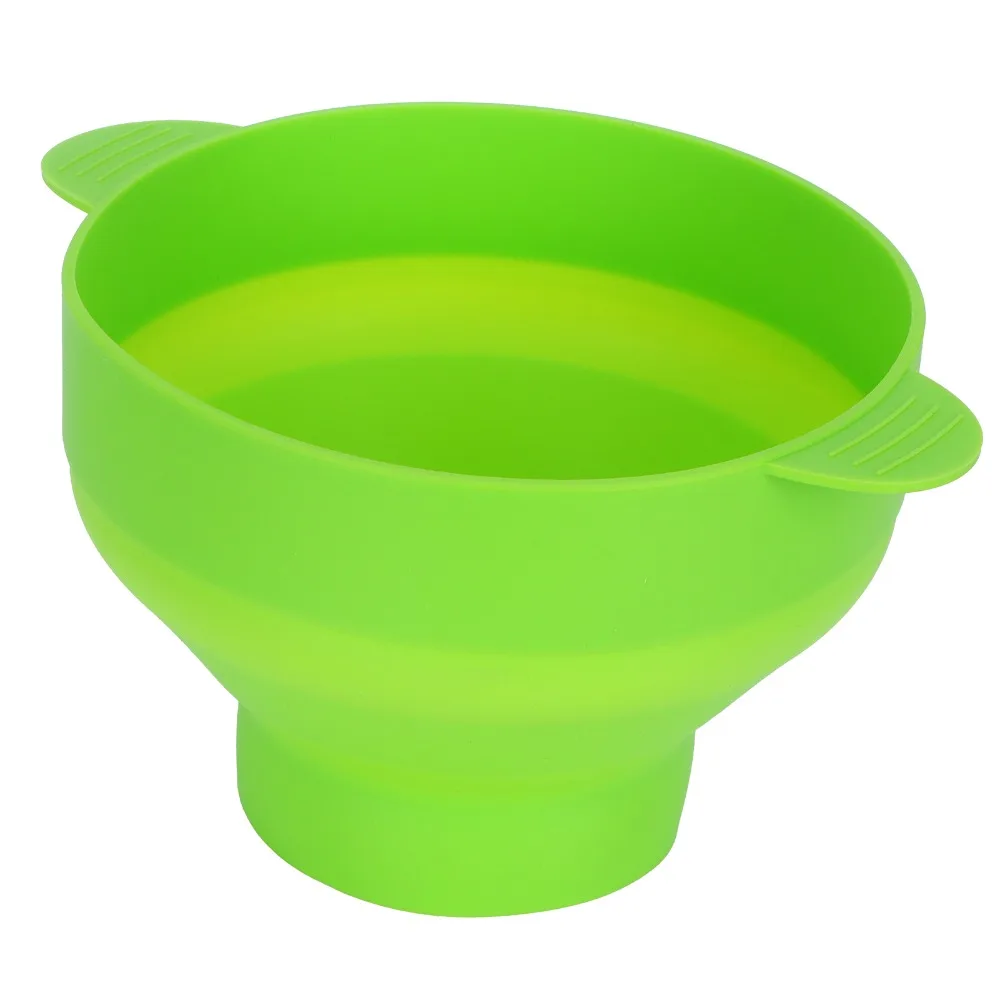 Silicone Popcorn Popper Bowl 10.2x5.5in With Lid Collapsible Popcorn Bowl With Handle Green/Red Microwave Popcorn Popper