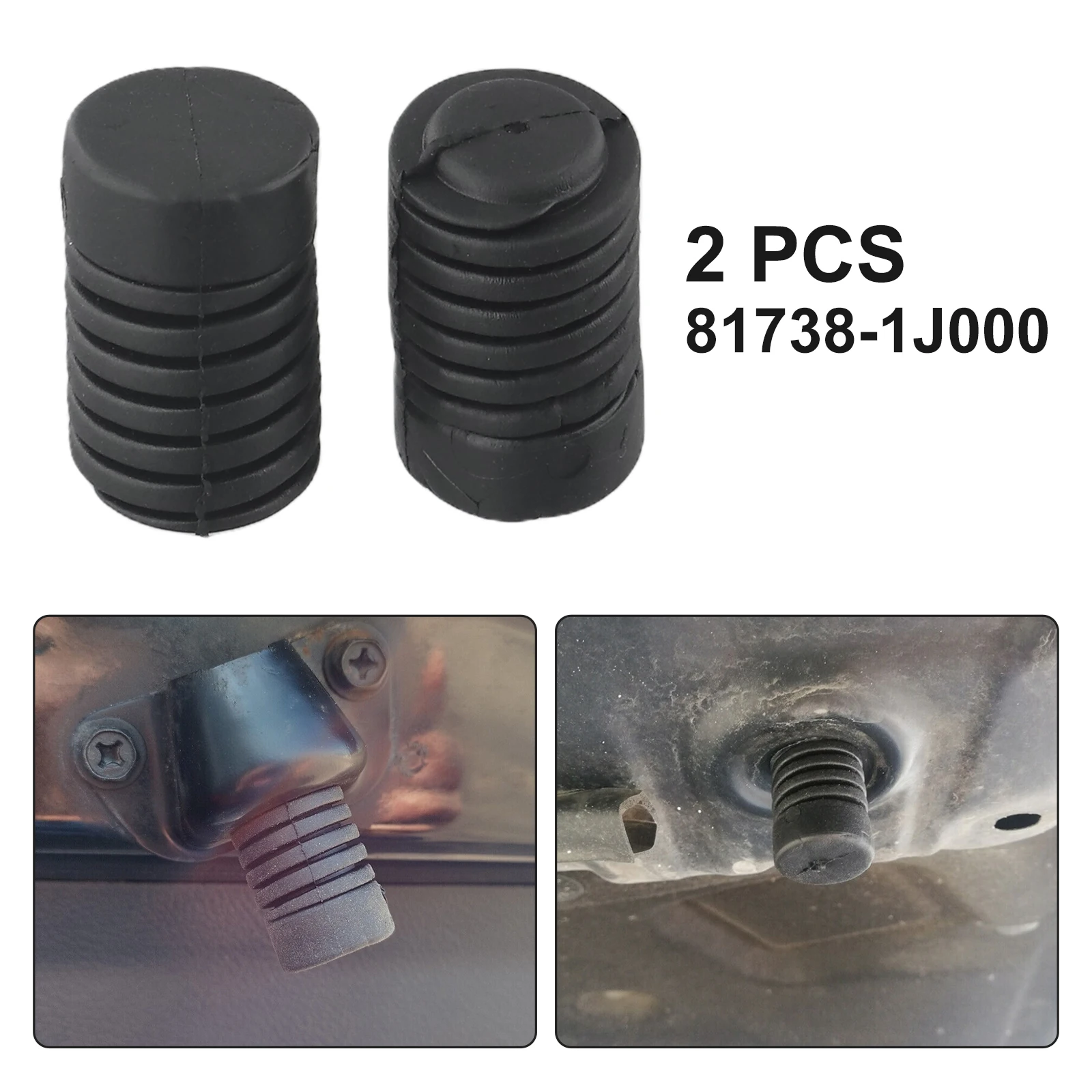 Hood Buffer Bumper 817381J000 Black Buffer Cushion For Nissan Hood Tailgate Rubber Stop Mount 2Pcs 81738-1J000