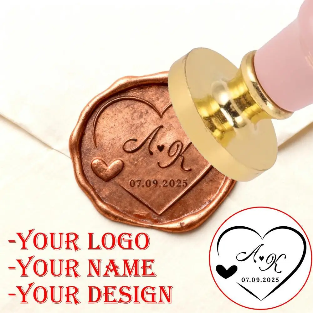 Initial Letter Custom Wax Seal Stamp Personalized Wreath Logo Design Sealing Wax Stamper for Diy Wedding Envelope Card Decor