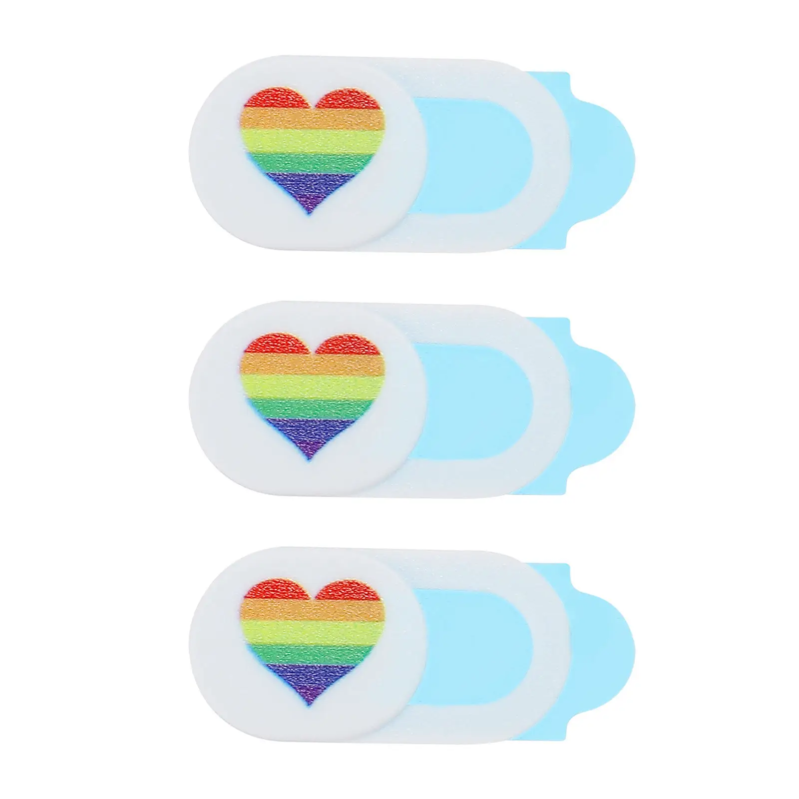 3Pcs Cover Slide Heart Pattern Colorful Webcam Privacy Blocker Laptop Tablet Desktop Computer Protector