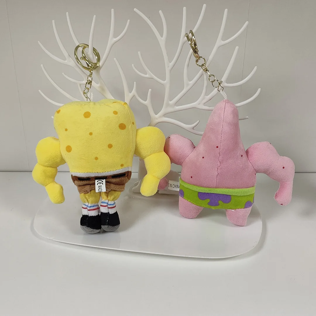 Anime SpongeBob Kanciastoporty Patrick Star Kawaii Fitness Seria Brelok Pluszowe Zabawki Wypchane Zabawki Breloczek Prezent Urodzinowy Dla Dzieci